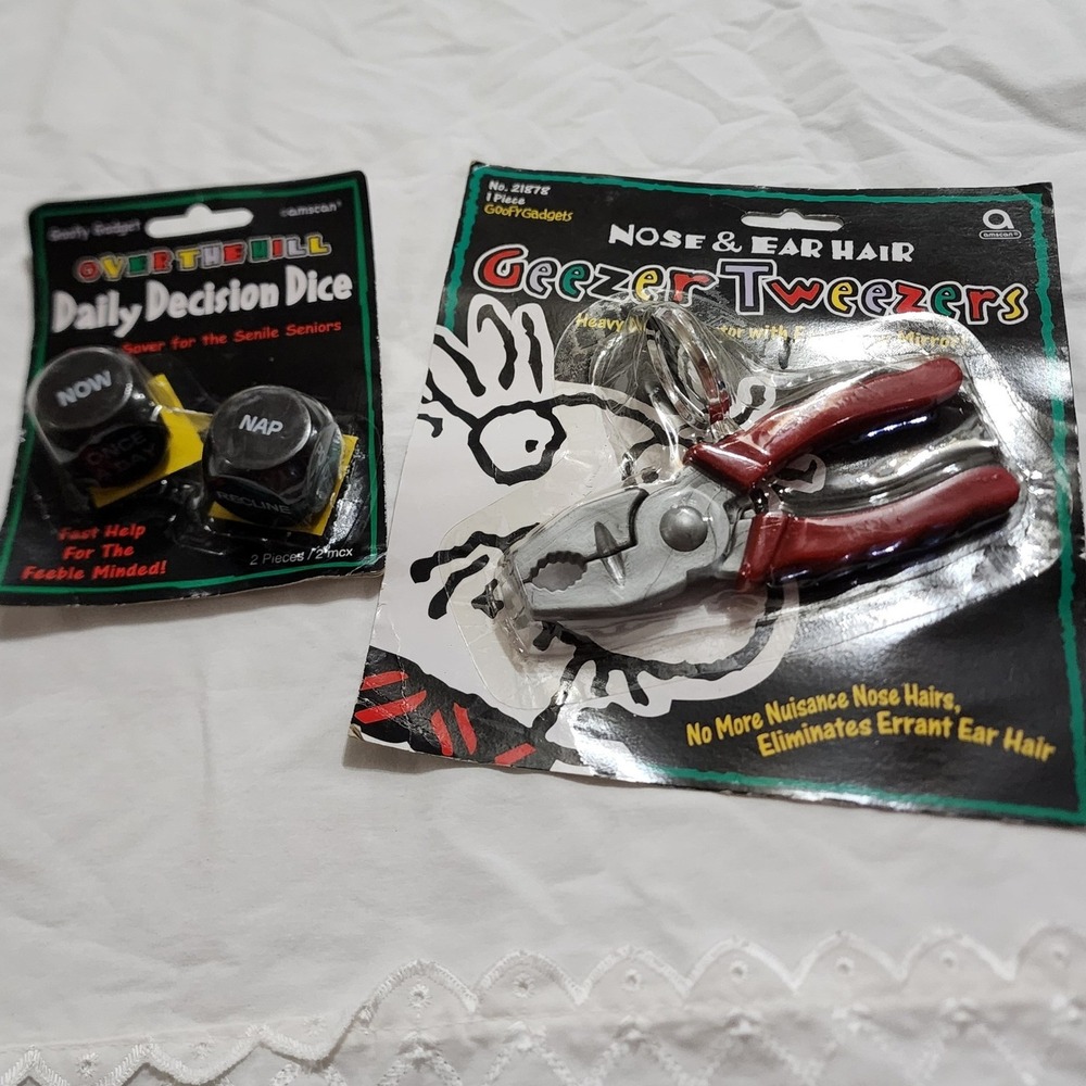 Amscan Goofy Gadgets Over The Hill Decision Dice & Geezer Tweezers Gag Gift Set